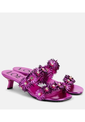 Loewe Paula's Ibiza Petal Flower leather sandals