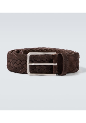 Canali Braided suede belt