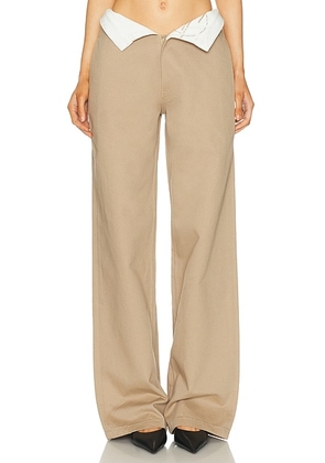 Jade Cropper Foldover Waist Pant in Beige - Beige. Size 36 (also in 38, 40).
