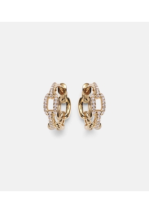 David Yurman Stax Chain Link 18kt gold hoop earrings with diamonds