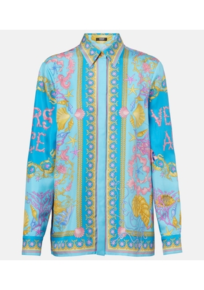 Versace Underwater Barocco silk twill shirt