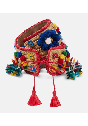 Dolce&Gabbana Embellished raffia belt