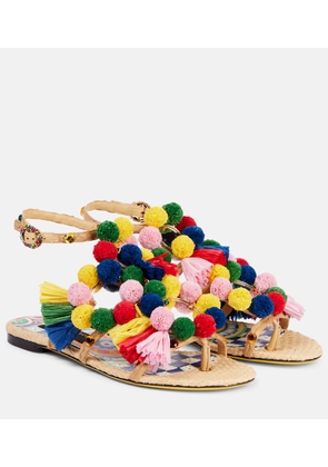 Dolce&Gabbana Embellished raffia sandals