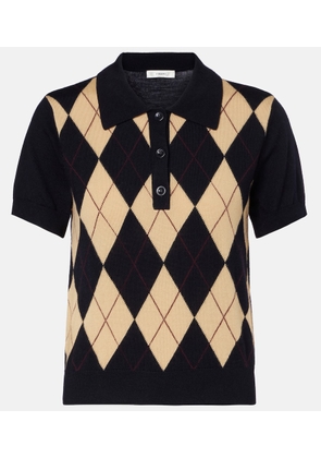 Frame Argyle wool polo shirt