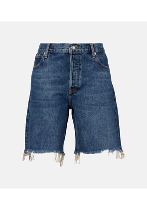 Frame Deconstructed high-rise denim shorts