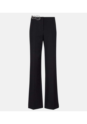Blumarine Embellished crepe cady flared pants
