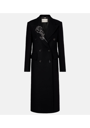 Blumarine Embellished double-breasted wool-blend coat