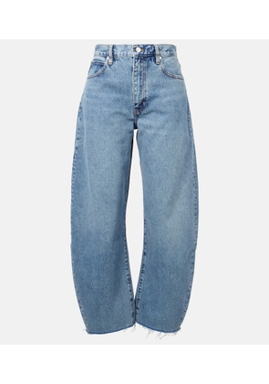 Frame Bubble Crop high-rise barrel-leg jeans