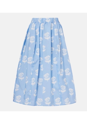 Marni Floral cotton poplin midi skirt