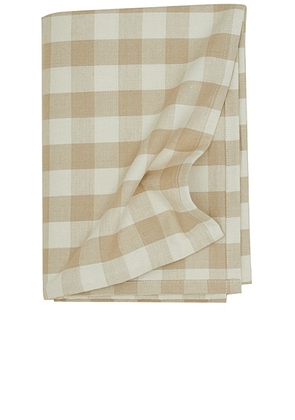 HAWKINS NEW YORK Essential Gingham Tablecloth in Ivory & Flax - Ivory. Size all.