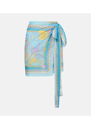Versace Printed cotton and silk beach cover-up