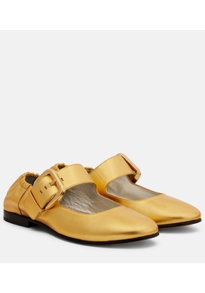 Bottega Veneta Amy metallic leather Mary Jane flats