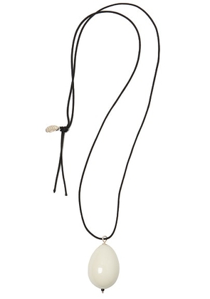 Gohar World Egg Host Pendant Necklace in White  Copper  & Sterling Silver - White. Size all.