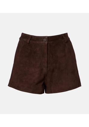 Nour Hammour Leontine suede shorts