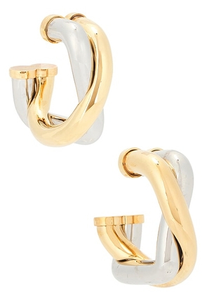 JACQUEMUS Les Boucles Doppio in Gold & Silver - Metallic Gold. Size all.