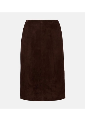 Nour Hammour Lady Skirt suede midi skirt