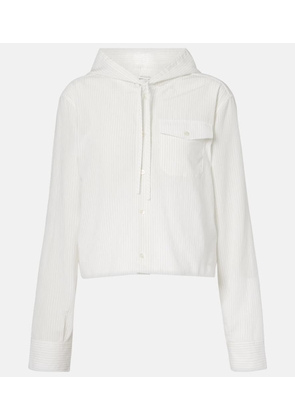 JW Anderson Pinstripe cropped hooded shirt