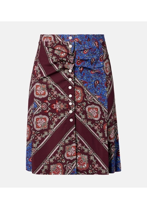 Rabanne Gathered paisley printed miniskirt