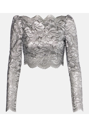 Rabanne Floral cropped lace top