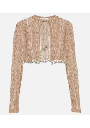 Rabanne Crochet embellished cropped cardigan