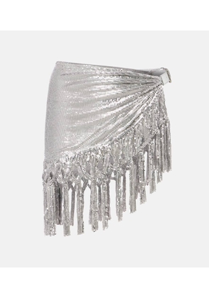 Rabanne Chainmail leather-trimmed miniskirt