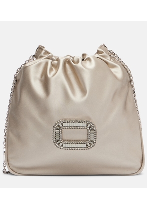 Roger Vivier Pilgrim Mini embellished satin bucket bag