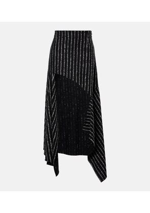 Mugler Striped asymmetric maxi skirt