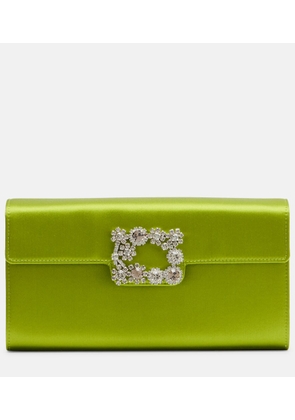Roger Vivier Efflorescence satin clutch