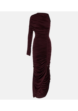Mugler Ruched one-shoulder midi dress