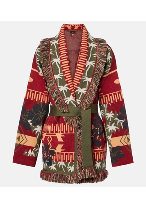 Alanui Hibiscus Bloom virgin wool cardigan