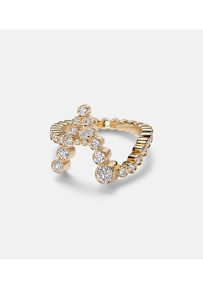 Sophie Bille Brahe Initial Ensemble 18kt gold ring with diamonds