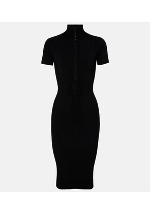 Mugler Ribbed-knit midi dress