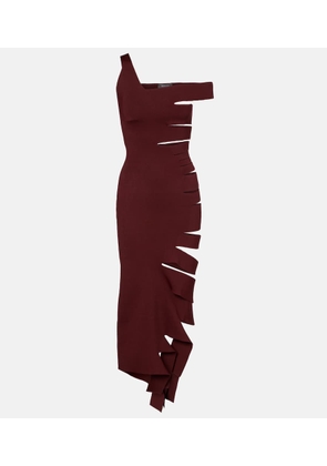 Mugler Asymmetric cut-out midi dress
