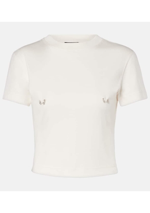 Mugler Embellished cotton jersey T-shirt