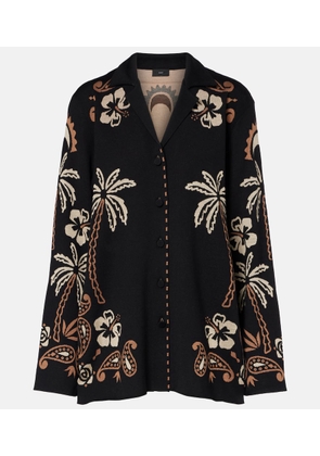 Alanui Glimpse of Eden wool and silk shirt