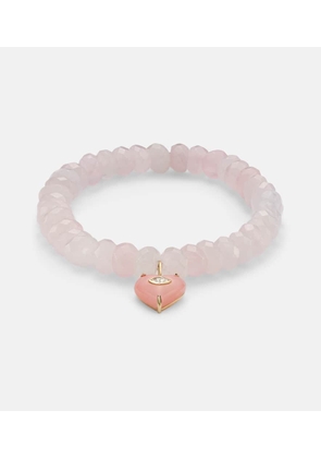 Sydney Evan 14kt gold bracelet with opal and diamond