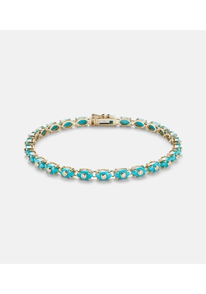 Sydney Evan Eternity 14kt gold bracelet with turquoise and diamonds