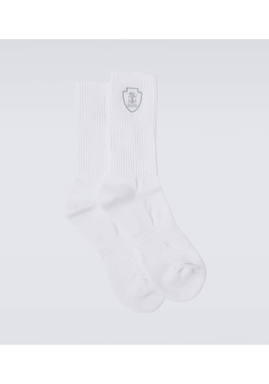 Brunello Cucinelli Embroidered cotton-blend socks