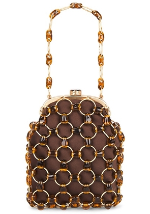 Cult Gaia Brielle Wrislet Bag in Caramel Tortoise - Brown. Size all.