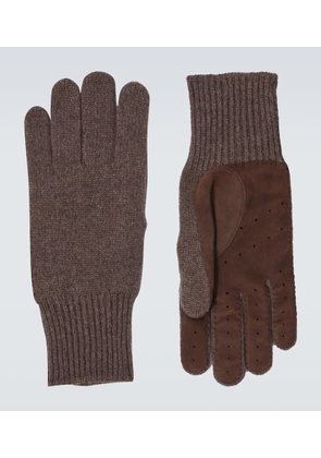 Brunello Cucinelli Cashmere and suede gloves