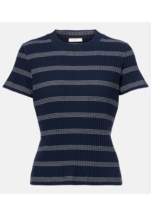 Vince Ribbed-knit striped cotton-blend T-shirt