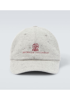 Brunello Cucinelli Logo wool and cashmere baseball cap