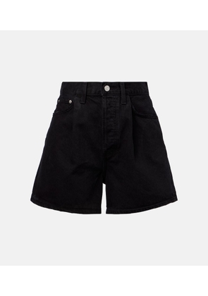Agolde Rhoda pleated high-rise denim shorts