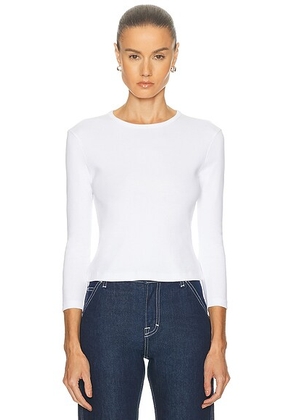 GRLFRND 3/4 Sleeve Tee in White - White. Size L (also in S, XXS, XS, M, XL).