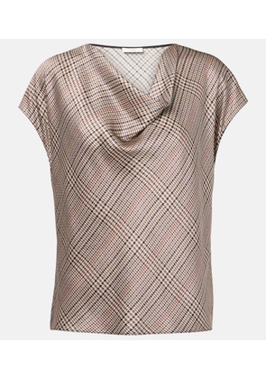 Vince Houndstooth silk top