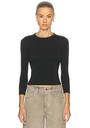 GRLFRND 3/4 Sleeve Tee in Black - Black. Size L (also in S, XXS, XS, M, XL).