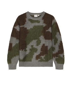 Gramicci Mohair Sweater in Jungle Digi Camo - Green. Size S (also in ).