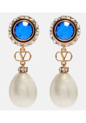 Valentino VLogo embellished drop earrings