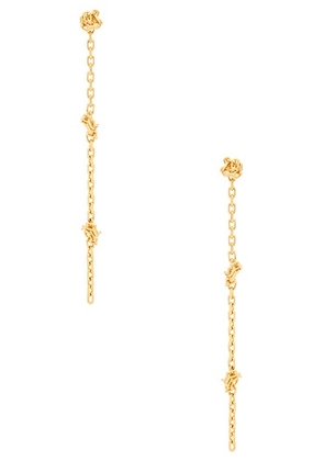 Jil Sander Knot Earrings in Gold - Metallic Gold. Size all.