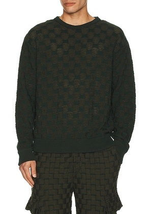 ISA BOULDER Rectangle Sweater in Evergreen - Dark Green. Size L (also in S, M).